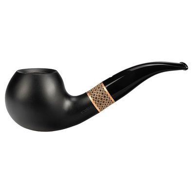 VAUEN Pfeife Timber 137, schwarz, matt, 9mm Filter, Weißpunkt