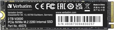 Verbatim M.2 SSD PCIe 3.0 NVMe Upgrade für schnelle Betriebssystem- und Programmst