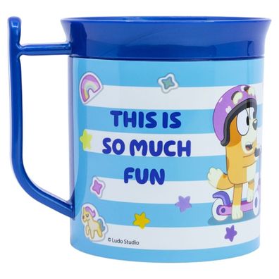 Bluey Becher Mikrowellengeeigneter Kunststoffbecher 400?ml – Motivbecher für Kinder