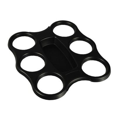 12 x 3 Becher-Trays, PS 22,4 cm x 24,4 cm x 2,4 cm schwarz für 6 Becher