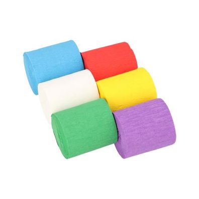 10 x 6 Rollen Krepp-Bänder 10 m x 5 cm farbig sortiert wasserfest