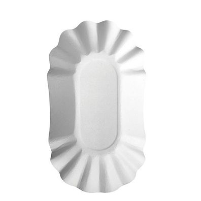 6 x 250 Schalen, Pappe "pure" oval 10,5 cm x 17,5 cm x 3 cm weiss