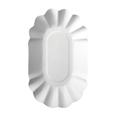 4 x 250 Schalen, Pappe "pure" oval 9 cm x 16 cm x 3 cm weiss