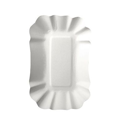 6 x 250 Schalen, Pappe "pure" eckig 9 cm x 14 cm x 3 cm weiss