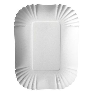 2 x 250 Schalen, Pappe "pure" eckig 13 cm x 17,5 cm x 3 cm weiss