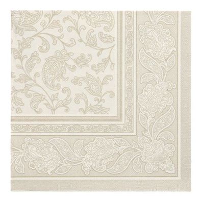 5 x 50 Servietten "ROYAL Collection" 1/4-Falz 40 cm x 40 cm champagner "Ornaments"