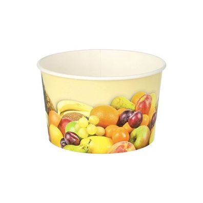 6 x 200 Eisbecher, Pappe rund 250 ml Ø 10 cm · 6 cm "Früchte"