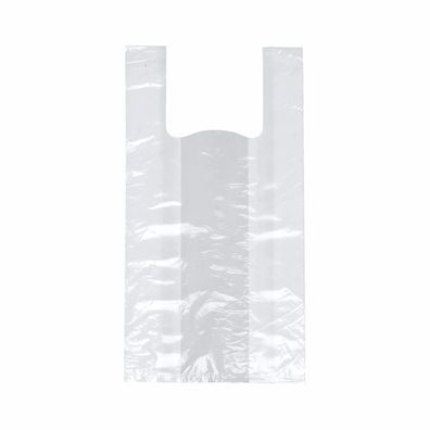 8 x 250 Hemdchen-Tragetaschen, HDPE 48 cm x 22 cm x 12 cm transparent Knotenbeutel