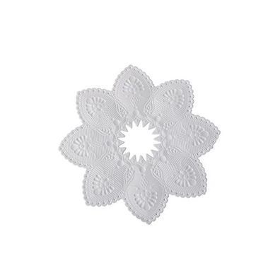 10 x 100 Kerzen-Manschetten rund Ø 10 cm weiss