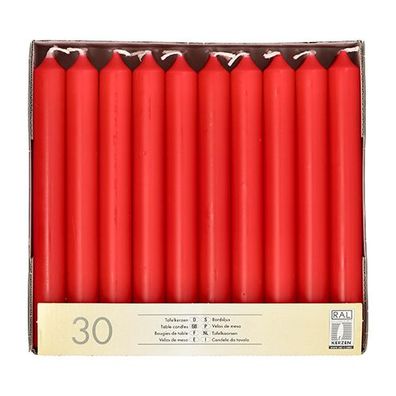 4 x 30 Tafelkerzen Ø 2,1 cm · 19,6 cm rot