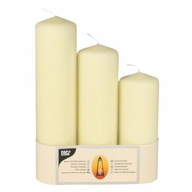 6 x 3 Kamin-und Laternenkerzen Ø 70 mm elfenbein