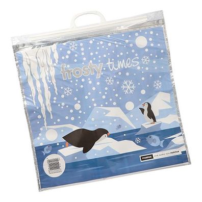 75 x Tiefkühltragetaschen, LDPE 18 l 52 cm x 52 cm "Frosty Times"