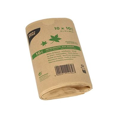20 x 10 Abfallbeutel Kraftpapier 10 l 35 cm x 21 cm x 15 cm braun