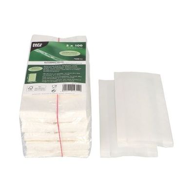 10 x 500 Butterbrotbeutel 21 cm x 10 cm x 3 cm weiss , fettdicht