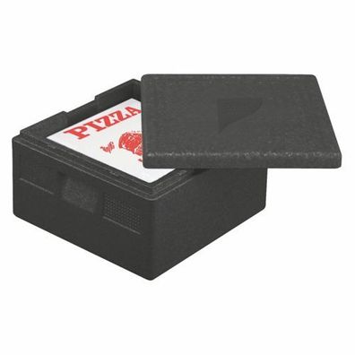 5 x Isolier-Transportbehälter, EPP 41 cm x 41 cm x 24 cm schwarz "Pizza"