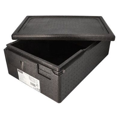 5 x Isolier-Transportbehälter, EPP 60 cm x 40 cm x 23 cm schwarz "Gastro-Norm 1/1"