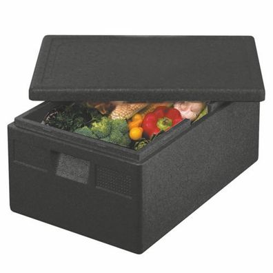 2 x Isolier-Transportbehälter, EPP 68,5 cm x 48,5 cm x 36 cm schwarz "Euro-Norm"
