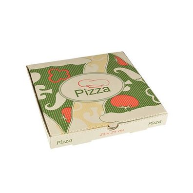 1 x 100 Pizzakartons, Cellulose "pure" eckig 24 cm x 24 cm x 3 cm