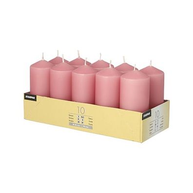 4 x 10 Stumpenkerzen Ø 40 mm · 90 mm altrosa