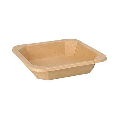 4 x 25 Lunchboxen, Pappe eckig 500 ml 3,3 cm x 16,2 cm x 16,2 cm braun
