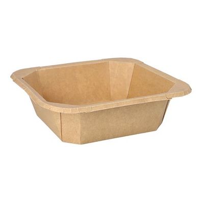 4 x 25 Lunchboxen, Pappe eckig 1000 ml 5,2 cm x 18 cm x 18 cm braun