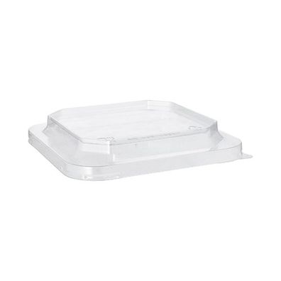 4 x 25 Deckel für Lunchboxen PET eckig 2,5 cm x 16,2 cm x 16,2 cm transparent
