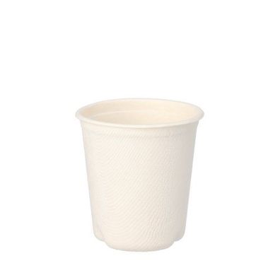 10 x 50 Trinkbecher Zuckerrohr "pure" 0,1 l Ø 6,3 cm · 6,5 cm weiss für Heißgetränke
