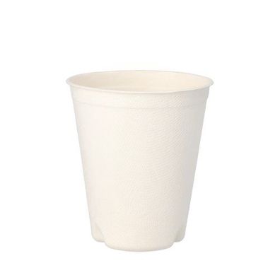 10 x 50 Trinkbecher Zuckerrohr "pure" 0,3 l Ø 9 cm · 10 cm weiss für Heißgetränke