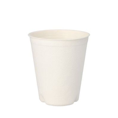 10 x 12 Trinkbecher Zuckerrohr "pure" 0,3 l Ø 9 cm · 10 cm weiss für Heißgetränke