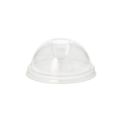 20 x 50 Dom-Deckel, PET rund Ø 9 cm · 4,5 cm glasklar mit Lochung