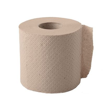 1 x 48 Rollen Toilettenpapier Tissue Ø 9,6 cm · 10 cm x 9,5 cm hellbraun "soft" 2-lag
