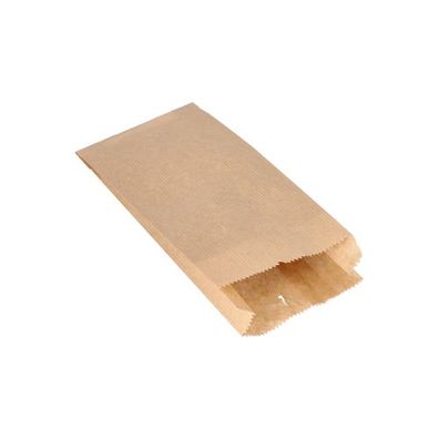 1 x 1000 Papierfaltenbeutel gefädelt Kraftpapier 21 cm x 10 cm x 5 cm braun Füllinhal