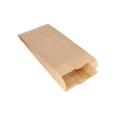 1 x 1000 Papierfaltenbeutel gefädelt Kraftpapier 24 cm x 10 cm x 5 cm braun Füllinhal