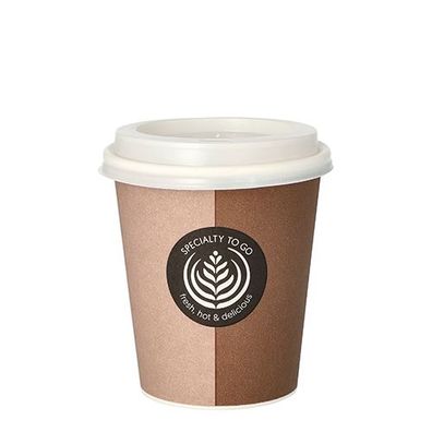 8 x 10 Trinkbecher, Pappe mit Deckel, PS "To Go" 0,2 l Ø 8 cm · 9,1 cm