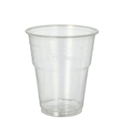 12 x 25 Kaltgetränkebecher, PLA "pure" 0,3 l Ø 9,5 cm · 11 cm glasklar mit Schaumrand