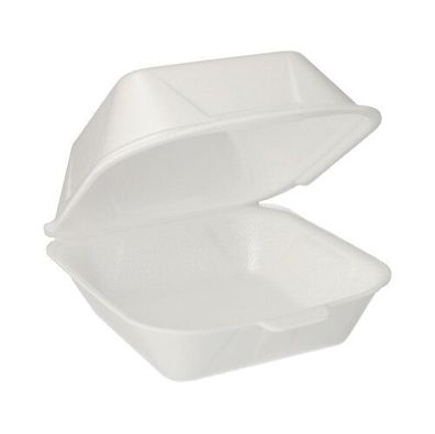 4 x 125 Hamburger-Boxen mit Klappdeckel, XPS 8 cm x 14,5 cm x 15,5 cm weiss