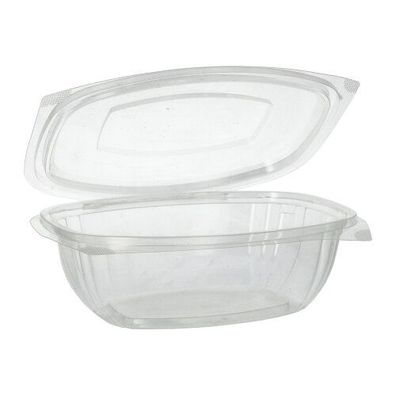 4 x 50 Feinkost- und Salatschalen mit Klappdeckeln, PLA "pure" 1 l 7,6 cm x 20,5 cm x