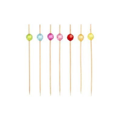 10 x 100 Fingerfood - Picker 12 cm farbig sortiert "Pearl"