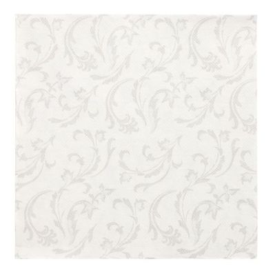 5 x 50 Servietten "ROYAL Collection" 1/4-Falz 40 cm x 40 cm weiss "Damascato"