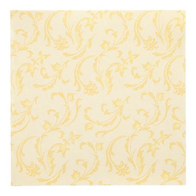 5 x 50 Servietten "ROYAL Collection" 1/4-Falz 40 cm x 40 cm gelb "Damascato"
