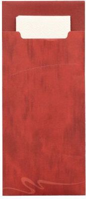 1 x 520 Bestecktaschen 20 cm x 8,5 cm bordeaux inkl. weißer Serviette