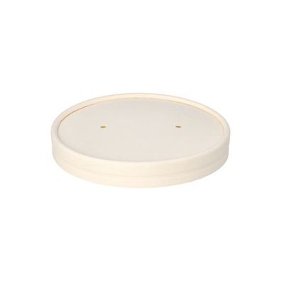 10 x 50 Deckel für Suppenbecher, Pappe "To Go" rund Ø 11,8 cm weiss