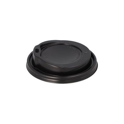 10 x 100 Dom-Deckel, PS "To Go" rund Ø 9 cm · 2,4 cm schwarz