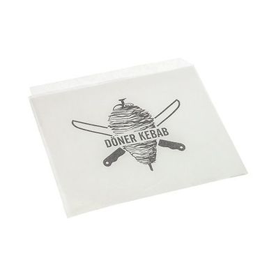 1 x 1000 Döner-Kebab-Tüten, Pergament-Ersatz 16 cm x 16 cm weiss fettdicht