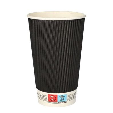 20 x 25 Trinkbecher, Pappe "To Go" 0,4 l Ø 9 cm · 13,7 cm Ripple Wall