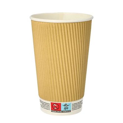 20 x 25 Trinkbecher, Pappe 0,4 l Ø 9 cm · 13,7 cm Ripple Wall