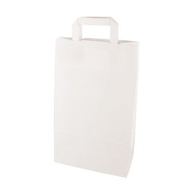 8 x 50 Tragetaschen, Papier 36 cm x 22 cm x 10 cm weiss mit Tragegriff