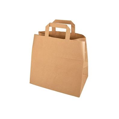 8 x 50 Tragetaschen, Papier 25 cm x 26 cm x 17 cm braun mit Tragegriff