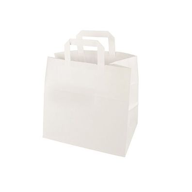 8 x 50 Tragetaschen, Papier 25 cm x 26 cm x 17 cm weiss mit Tragegriff