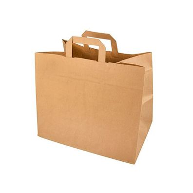 8 x 50 Tragetaschen, Papier 27 cm x 32 cm x 17 cm braun mit Tragegriff